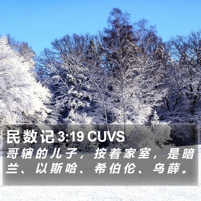 民 数 记 3:19 CUVS Bible Verse Image