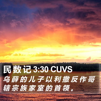 民 数 记 3:30 CUVS Bible Verse Image