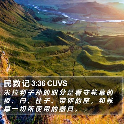 民 数 记 3:36 CUVS Bible Verse Image
