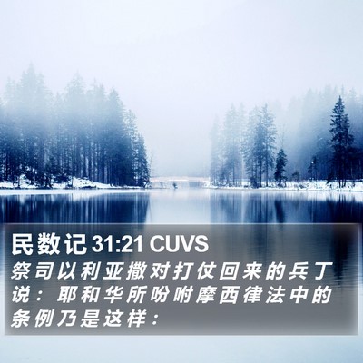 民 数 记 31:21 CUVS Bible Verse Image
