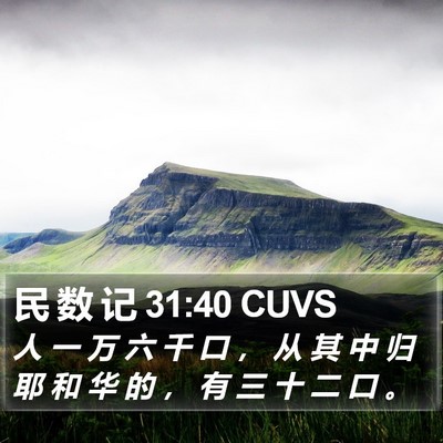 民 数 记 31:40 CUVS Bible Verse Image