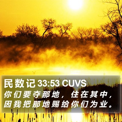 民 数 记 33:53 CUVS Bible Verse Image