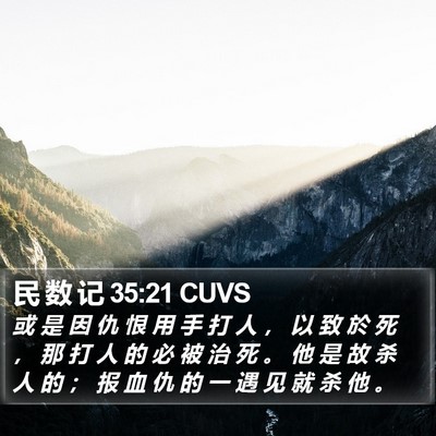 民 数 记 35:21 CUVS Bible Verse Image