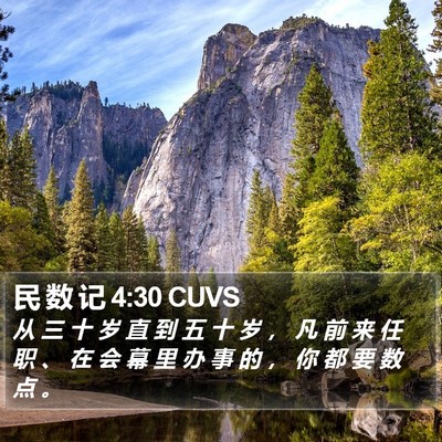 民 数 记 4:30 CUVS Bible Verse Image