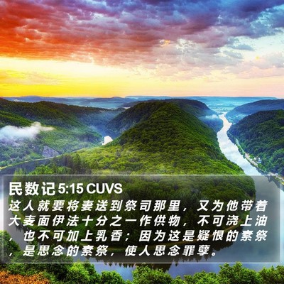 民 数 记 5:15 CUVS Bible Verse Image