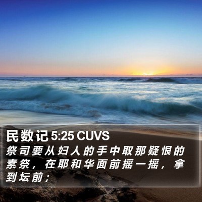 民 数 记 5:25 CUVS Bible Verse Image