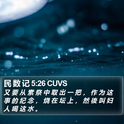 民 数 记 5:26 CUVS Bible Verse Image
