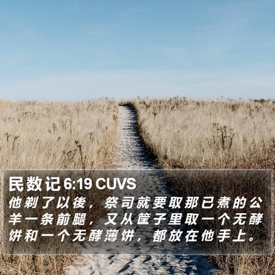 民 数 记 6:19 CUVS Bible Verse Image