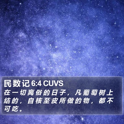 民 数 记 6:4 CUVS Bible Verse Image