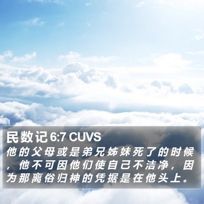 民 数 记 6:7 CUVS Bible Verse Image