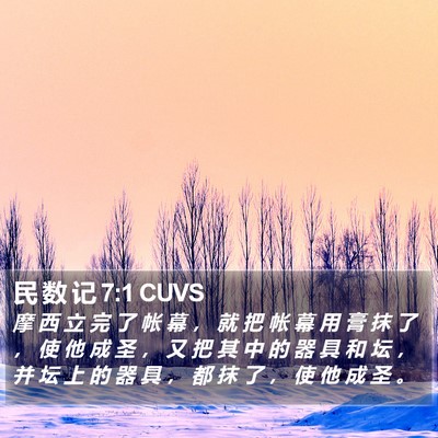 民 数 记 7:1 CUVS Bible Verse Image