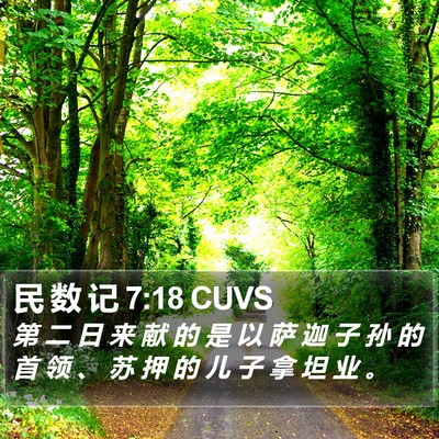 民 数 记 7:18 CUVS Bible Verse Image