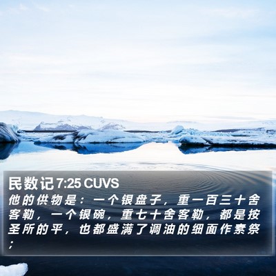 民 数 记 7:25 CUVS Bible Verse Image