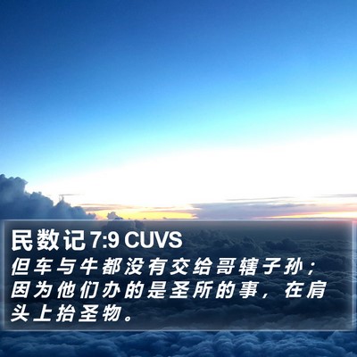 民 数 记 7:9 CUVS Bible Verse Image