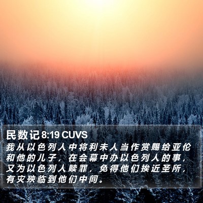 民 数 记 8:19 CUVS Bible Verse Image