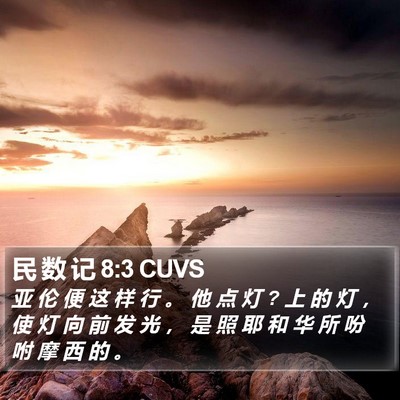 民 数 记 8:3 CUVS Bible Verse Image