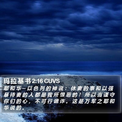 玛 拉 基 书 2:16 CUVS Bible Verse Image