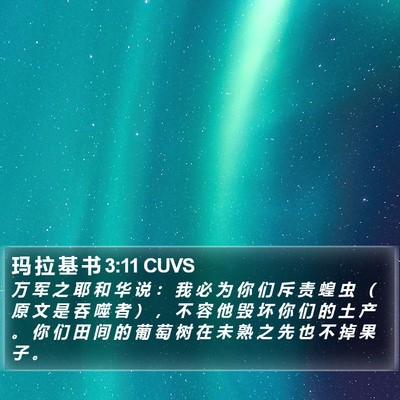 玛 拉 基 书 3:11 CUVS Bible Verse Image