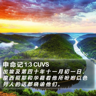 申 命 记 1:3 CUVS Bible Verse Image