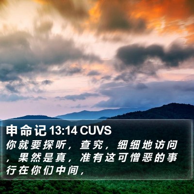 申 命 记 13:14 CUVS Bible Verse Image