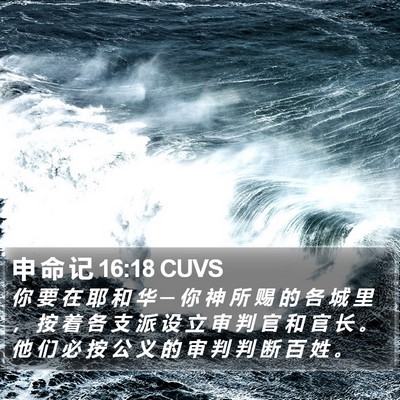 申 命 记 16:18 CUVS Bible Verse Image