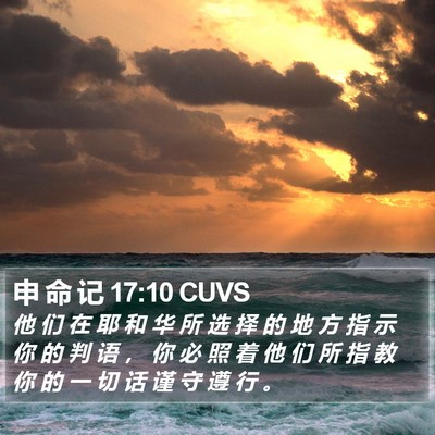 申 命 记 17:10 CUVS Bible Verse Image