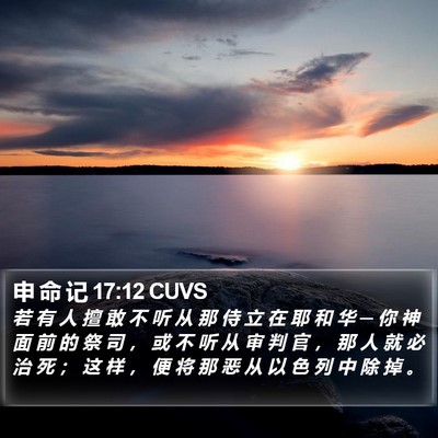 申 命 记 17:12 CUVS Bible Verse Image