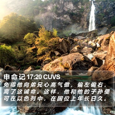 申 命 记 17:20 CUVS Bible Verse Image