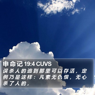 申 命 记 19:4 CUVS Bible Verse Image