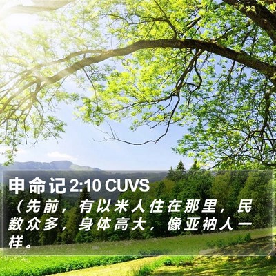 申 命 记 2:10 CUVS Bible Verse Image