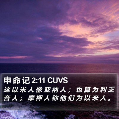 申 命 记 2:11 CUVS Bible Verse Image