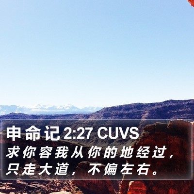 申 命 记 2:27 CUVS Bible Verse Image