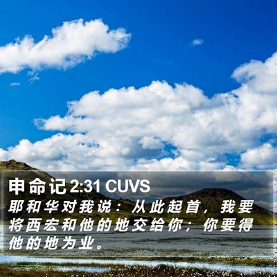 申 命 记 2:31 CUVS Bible Verse Image