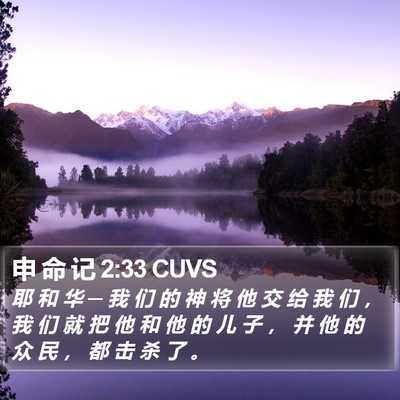 申 命 记 2:33 CUVS Bible Verse Image