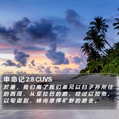 申 命 记 2:8 CUVS Bible Verse Image