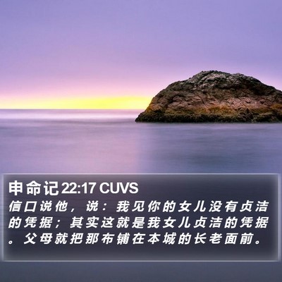 申 命 记 22:17 CUVS Bible Verse Image
