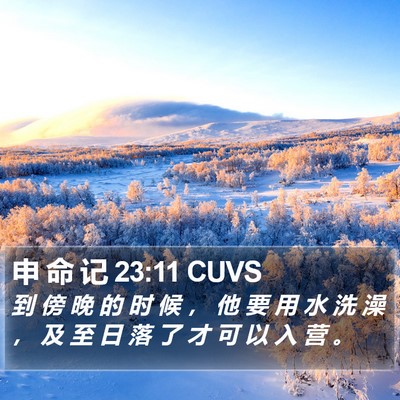 申 命 记 23:11 CUVS Bible Verse Image
