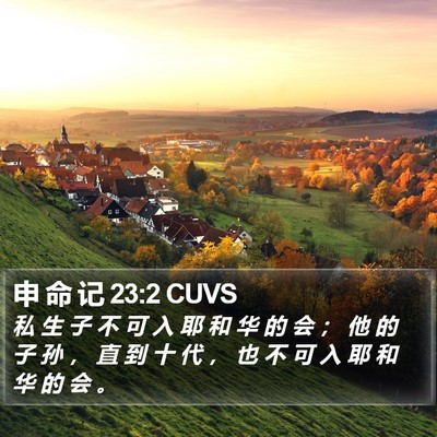 申 命 记 23:2 CUVS Bible Verse Image