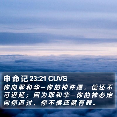 申 命 记 23:21 CUVS Bible Verse Image