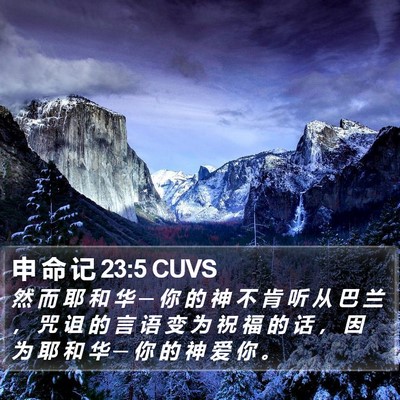 申 命 记 23:5 CUVS Bible Verse Image