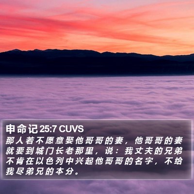申 命 记 25:7 CUVS Bible Verse Image