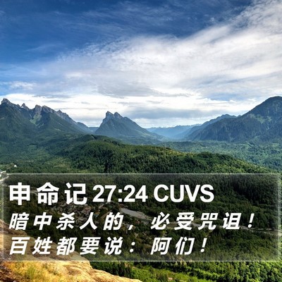 申 命 记 27:24 CUVS Bible Verse Image