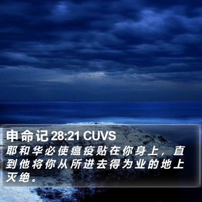 申 命 记 28:21 CUVS Bible Verse Image