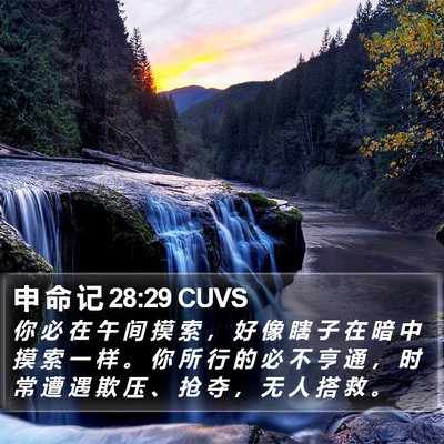 申 命 记 28:29 CUVS Bible Verse Image