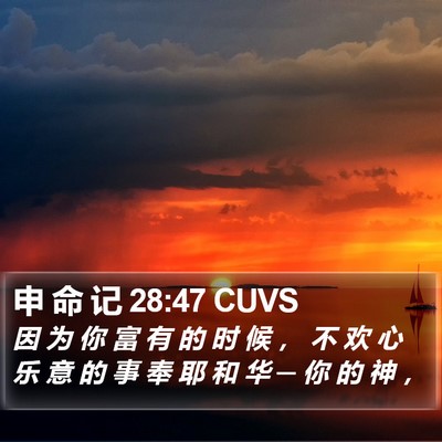 申 命 记 28:47 CUVS Bible Verse Image