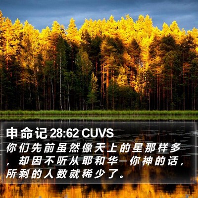 申 命 记 28:62 CUVS Bible Verse Image