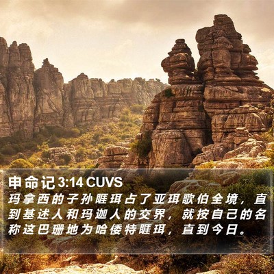 申 命 记 3:14 CUVS Bible Verse Image