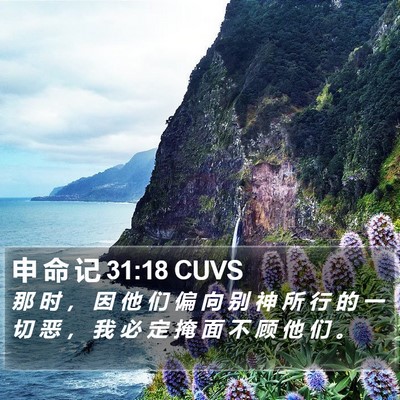 申 命 记 31:18 CUVS Bible Verse Image