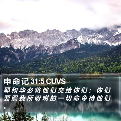 申 命 记 31:5 CUVS Bible Verse Image