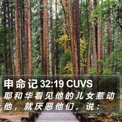 申 命 记 32:19 CUVS Bible Verse Image